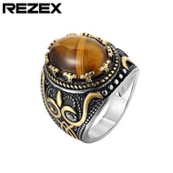 R0591-NK01 Jewelry Retro Punk Gem Men's Titanium Steel Ring BQBN