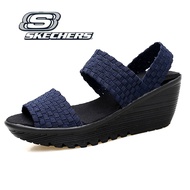 Skechers รองเท้าแตะผู้หญิง Cali Rumbler Wave สตรี รองเท้าแตะส้นเตารีด ส้นสูง ทอรองเท้า - 31778-BBK