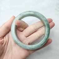 Yipinxuan~Natural Burmese Jade A-B1696-Light Green Bracelet Width 15.1mm Thick 8.7mm Inner Diameter 