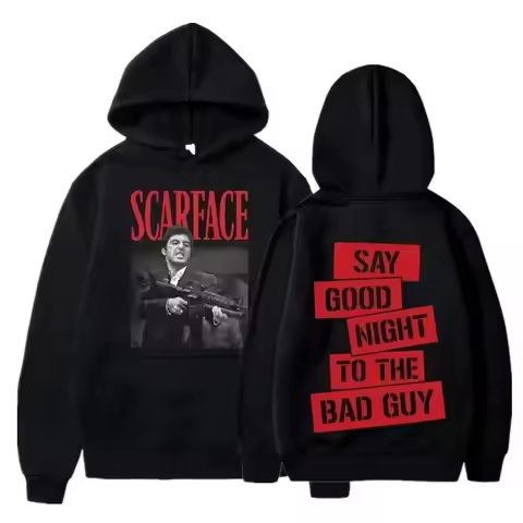 Men's hoodie sweatshirt, movie Scarface Star Tony Montana graphic hoodie, men's and women's casual r
