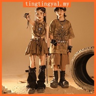 Street Dance Children's Clothing Boys Hip-Hop Short-Sleeved Dune Wasteland Costume Children