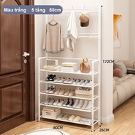 canva Kệ giày3/4/5 tầng đa năng Kệ để giày có nhiều móc treo đồ tiện tích Kệ Giày Dép treo quần áo