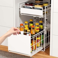 Sink Pull-out Storage Rack Pull-out Basket Cabinet Shelf Kitchen Seasoning Drawer Layered Installation-Free Kitchen Cabinet Storage