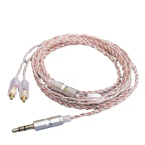 1PC HiFi Earphone Upgrade Cable MMCX 3.5mm 1.2m Silver Plated Core Cable For Sennheiser IE200/IE300/