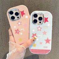 Case hp For IQOO U5x Z7i Z9 5G Z9X 5G Soft Silicon Simple Pentagram Silver Chrome Lens Kesing