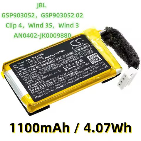 Replacement Battery for JBL:GSP903052,AN0402-JK0009880,Wind 3GSP903052 02,Clip 4,Wind 3S,Speaker-110