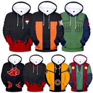 Kids Naruto Cosplay Hoodie Jacket Kakashi Uchiha Akatsuki Jiraiya Costume For Boys/Girls