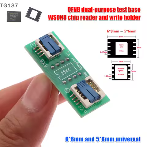 1Pcs Two-in-one SMT BIOS Flash Socket Adapter QFN8/WSON8 Universal For Both 6*5MM And 8*6MM Chips So