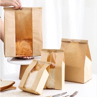 50pcs Brown Bread Bag with Tin Tie Self Sealing Toast Bread Pastry Packaging Bag Bread Storage