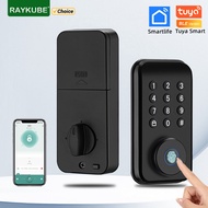 RAYKUBE DS02 Tuya Smart Fingerprint Deadbolt Lock with Latch/Door Sensor Auto Lock Key/Password/ Tuy