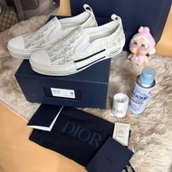 Used Like New Dior B23 Slip on Sneaker Whitel Oblique Canvas Size41 27CM