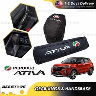 Perodua ATIVA 2021 Genuine Leather Gear Knob Handbrake Cover Car Accessories Produa Aksesori Kereta Accesories RAIZE UP