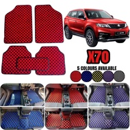 PROTON X70 CARPET 5pcs(set) For PROTON X70 Thai Style Carpet Floor Car Mat Checkmate Dadu Dice