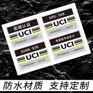 Road Bike UCI Frame Sticker Refuse Certification Sticker Bicycle Decoration Sticker Bicycle Decorati