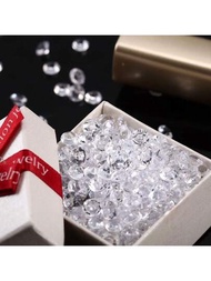500入組直徑0.23英吋清晰鑽石水晶亞克力寶石,婚禮桌面裝飾、派對裝飾、新娘陶瓷花瓶填充物