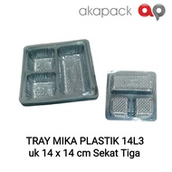 Ssy-tray Mika Plasti 3 compartment uk 14x14 50pcs 14L3