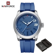 นาฬิกาข้อมือ NAVIFORCE สำหรับผู้ชายแฟชั่นนาฬิกาหนังเรียบง่ายนาฬิกาสายยางกันน้ำกันกระแทก NF9202L