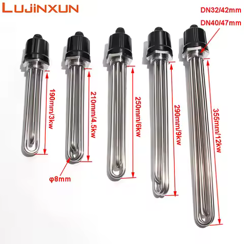 Lujinxun DN32 DN40 Thread Electric Water Heating Element Immersion Heater 220V SUS304 Brewing Resist