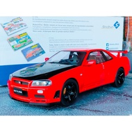 R34 1/18 Car Model R34gtr Nissan skyline R34 GTR Vspec Nismo Lava Orange Solido 1:18 ok