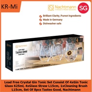 Nachtmann Tastes Good Lead Free Crystal Gin Tonic Set Consist Of 4 x Gin Tonic Glass, 4 x Glass Stra