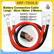 Battery Cable 8/6/4 AWG Length 80cm 1Meter 2Meters 12V 24V 48V Copper Motor Wire With Terminal Block