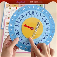MagiDeal 3x English CVC Turntable Game Teaching Aids CVC Interactive Turntable Wheel