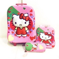 Kitty 3-Step Wheel Luggage Premium 3d Embossed Stamping Set Of 3