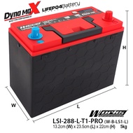 WORKS LIFEPO4 Lithium Iron Phosphate DYNAMAX BATTERY LS1-288-L-T1-PRO (40A-45A) B24 NS60 40AH-50AH