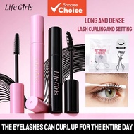 Life Girls Mascara with Free Eyelash Curler Waterproof Long Lasting Volumizing Lengthening Daily Eye