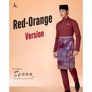 ELRAH EXCLUSIVE BAJU MELAYU 2025 SENNA TONA MERAH MAROON ORANGE BRICK Slim Fit