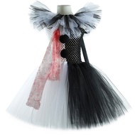 Killer Clown Costume For Girls Halloween Fancy Tutu Dress Blood Scary Art The Clown Terrifier Costum