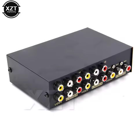 High Quality New 2/4/8 Ports AV RCA Audio Video Switch selector 4 Input 1 Output Switcher component 