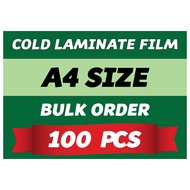 Cold Laminate Film ( A4 ) ( 100 Pcs / Pack) Glossy / Matte Bukan Hot Laminate Film
