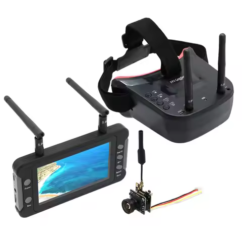5.8G 40CH Dual Antennas FPV Goggles Monitor Video Glasses Headset HD W/ 5.8G 25mW transmitter fpv ca