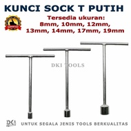 KOALA Socket Wrench Socket Wrench T Socket White Chrome 8 10 12 13 14 17 19 mm