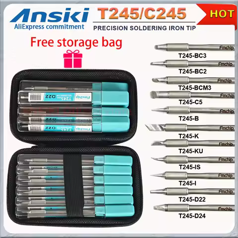 FMchip T245 Soldering Iron Tip Kit C245 Tips Welding Tool Kit for JBC T80P T90B HS02A Soldering Iron