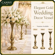 Elegant Gold Wedding Decor Vessel Stand | Flower Arrangement Vase for Wedding Aisle, Stage & Event D