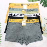 KATUN (12 Pcs) HELLO BOXER MEN'S UNDERWEAR IMPORTED HELLO COTTON MEN'S CD - 3105 boxer lelaki dewasa