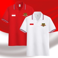 MERAH Men's Red and White T-Shirt Free Hat 17 August Garuda Hut Ri Shirt Committee 80th August Merde