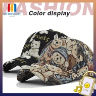 MYRONGMY Unisex-Teens Caps, Cartoon Little Bear Print Cute Bear Baseball Cap, Bear Print Cotton Duck