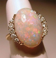 Nhẫn Opal Đính Kim Cương Bạc Mới Của Wish Dành Cho Nữ Nhẫn Thời Trang Hợp Kim Đính Kim Cương Opal Và
