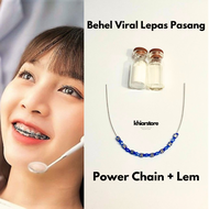 Behel Praktis gampang Lepas Pasang Sendiri karet power chain atas bawah dengan "LEM"