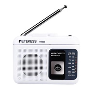 Retekess วิทยุ TR606 FM AM เล่นเทปคาสเซ็ตวิทยุแบบพกพาวิทยุ FM กำลังบันทึก3.5มม. แจ็คหูฟังไมโครโฟน2วิ