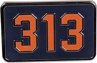 Detroit 313 Area Code Lapel Pin β Cast Cloisonne Enamel β 1" x 5/8" β Detroit Shirt Company Exclusiv