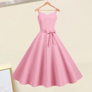 shemi Cocktail Dress Party Dress Elegant Vintage Womens A-line Midi Dress with Bow Decor for Prom We