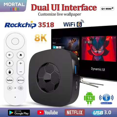 2025 New T1 Ultra Android 16 Smart Tv Box Support Dual Wifi2.4G/5.8G 8K HD Streaming Media Player Du