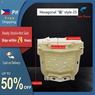 ✒☍[Free Shipping] Round flowerpot template bonsai model/Cement Flowerpot Mould Hexagonal Orchid Cont