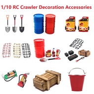 RC DIY 1/10 Scale Accessories Luggage Net Oil Tank Oil Drum Bucket Shovel Luggage Box for 1/10 Traxx