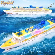 TOPTOOL Electric Ship Toy, LED Light Sound Flashing Light Cruise Ship Toy, Realistic Automatic Steer