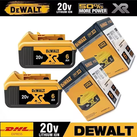 100% Original Dewalt 20V 6000mAh Power Tool Battery DCB206 DCB205 DCB200 DCF887 DCG405 DCD791 DCF922